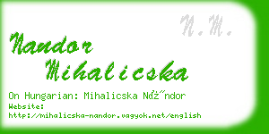 nandor mihalicska business card